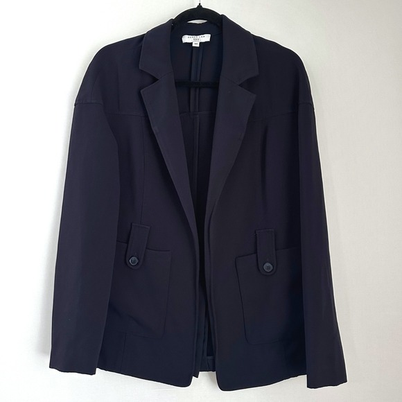 Derek Lam Women's Navy Blue Blazer Jacket Classic Career Wear Open Front 44 US 8 - Picture 1 of 7